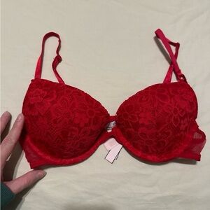 Victorias Secret Red Lace Bra 34B